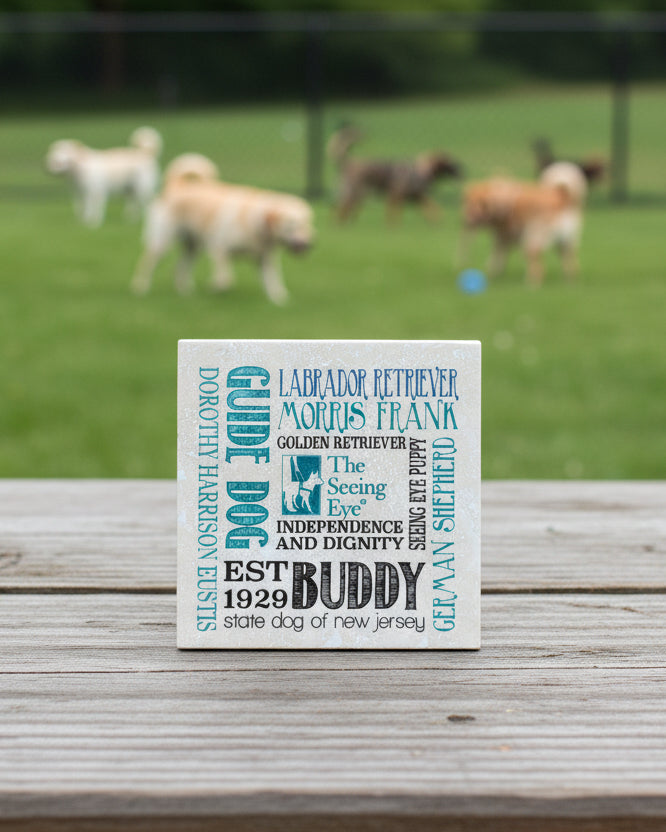 The Seeing Eye Coaster, Guide Dog, NJ State Dog Coaster