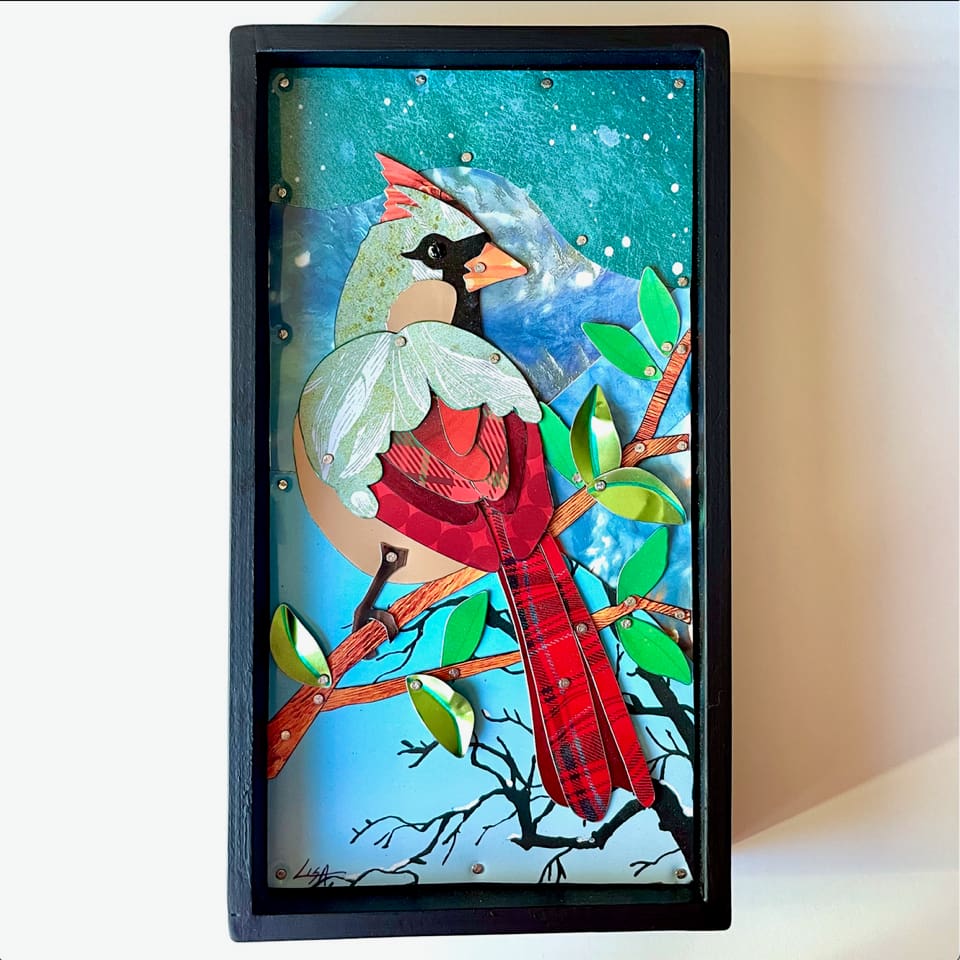 ’The Visitation’ #3 (Female) and #4 (Male) Recycled Tin Collages - ’The Visitation’ #3 (Female) - Jewelry