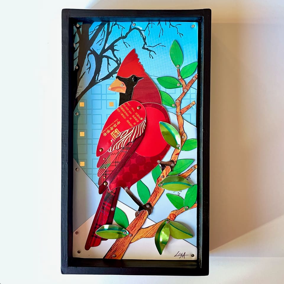 ’The Visitation’ #3 (Female) and #4 (Male) Recycled Tin Collages - ’The Visitation’#4 (Male) - Jewelry