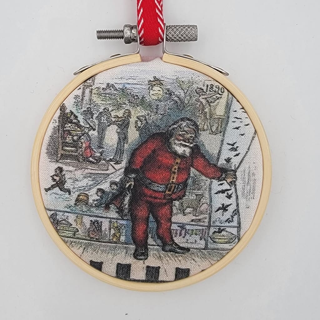 Thomas Nast Hoop Ornaments - Pulling Back the Curtain - Apparel &amp; Accessories