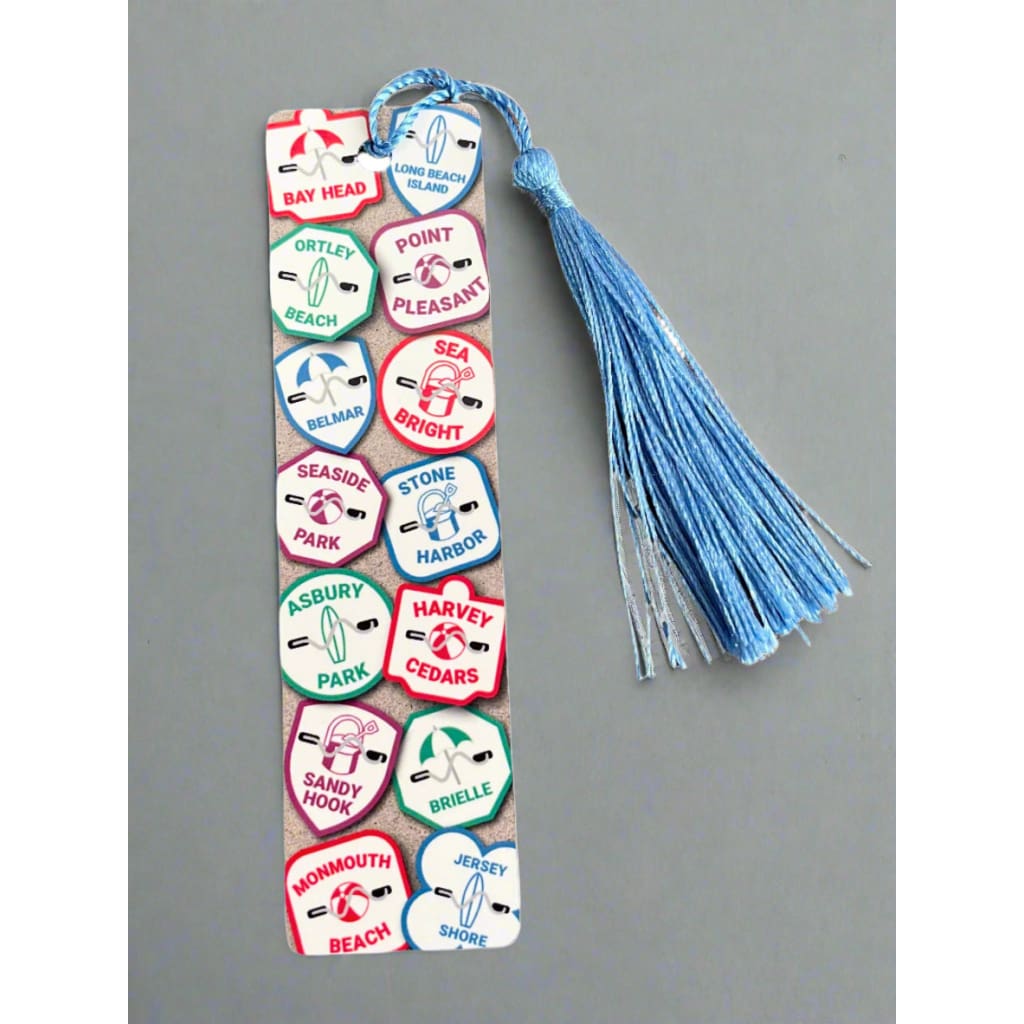 Tin Bookmark with Tassel - NJ Badges - Books & Cards