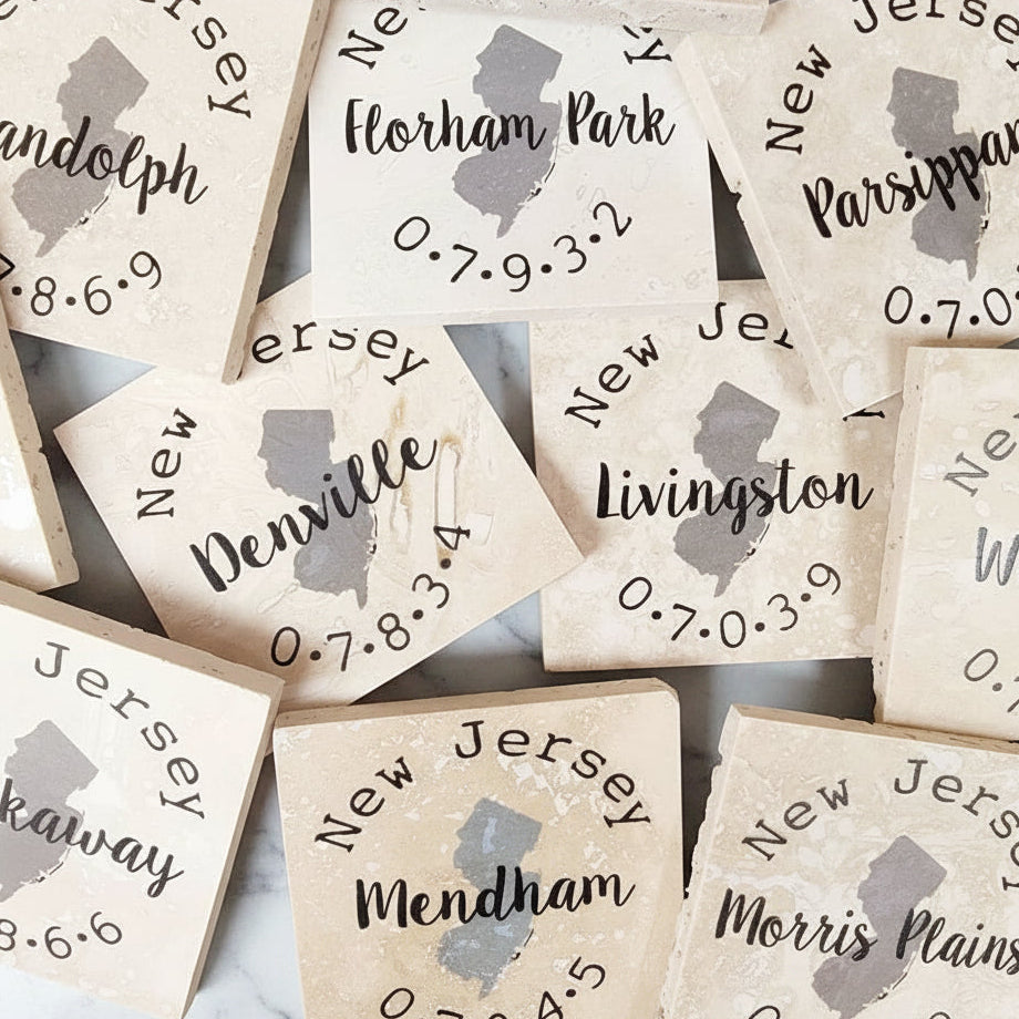 Town Name/Zip Code Coaster - Home & Lifestyle