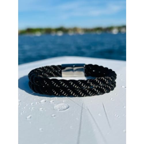 Twisted Black Mooring Nautical Rope Bracelet - Jewelry & Accessories