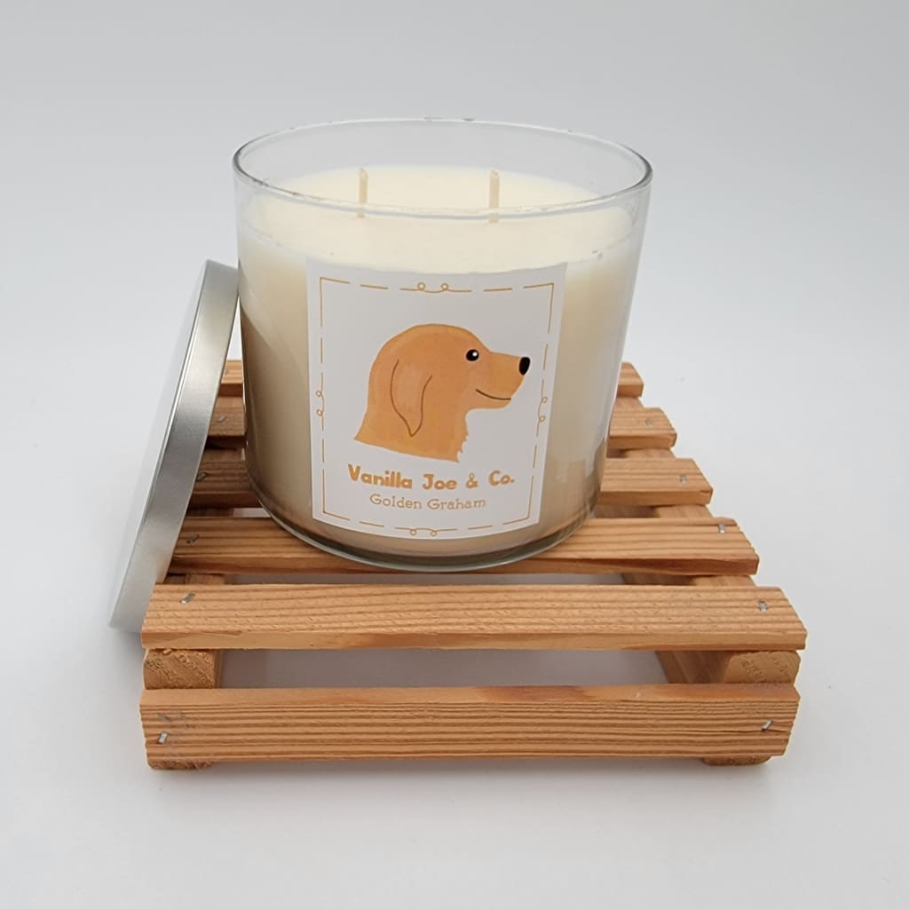 Vanilla Joe &amp; Co. Dog Candle - 18 oz 3 Wick - Golden Retriever