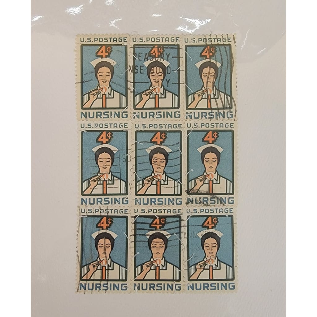 Vintage Nurse Stamp Greeting Card - Books & Cards