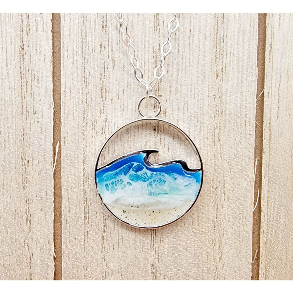 ’Waves of Life’ Sterling Silver & Resin Necklace - Jewelry