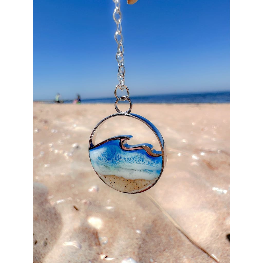 ’Waves of Life’ Sterling Silver & Resin Necklace - Jewelry