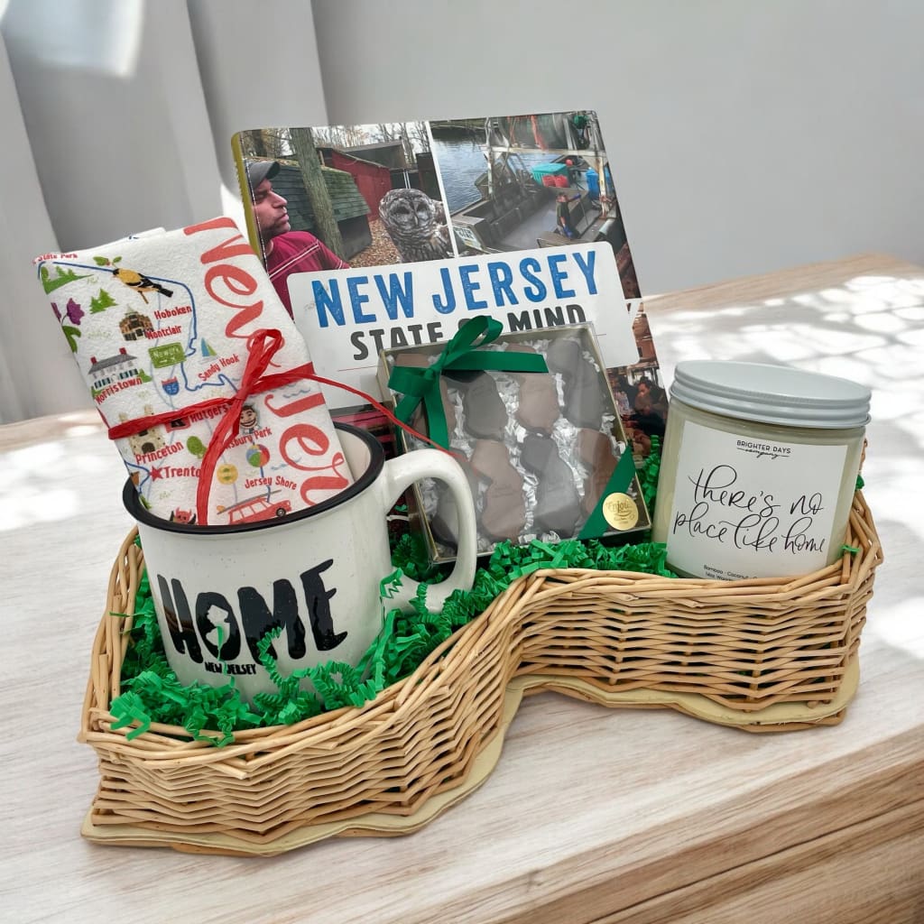 Welcome Home/Housewarming Gift Set - New Jersey Shaped Basket - Local Goods Gift Boxes