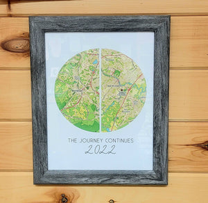 Custom "The Journey Continues" Framed Print