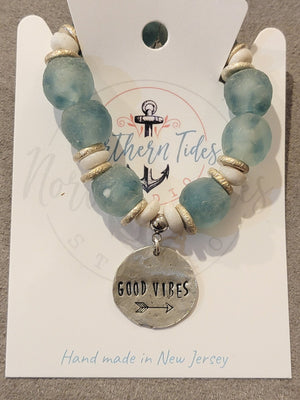 African Recycled Glass Coastal Bracelet