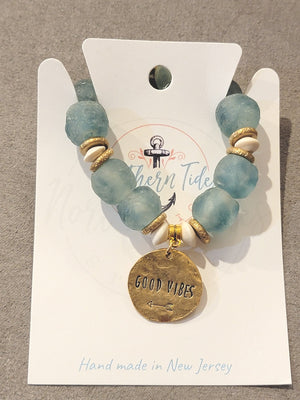 African Recycled Glass Coastal Bracelet