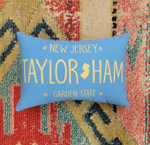Mini-License Plate Taylor Ham/Pork Roll Pillow