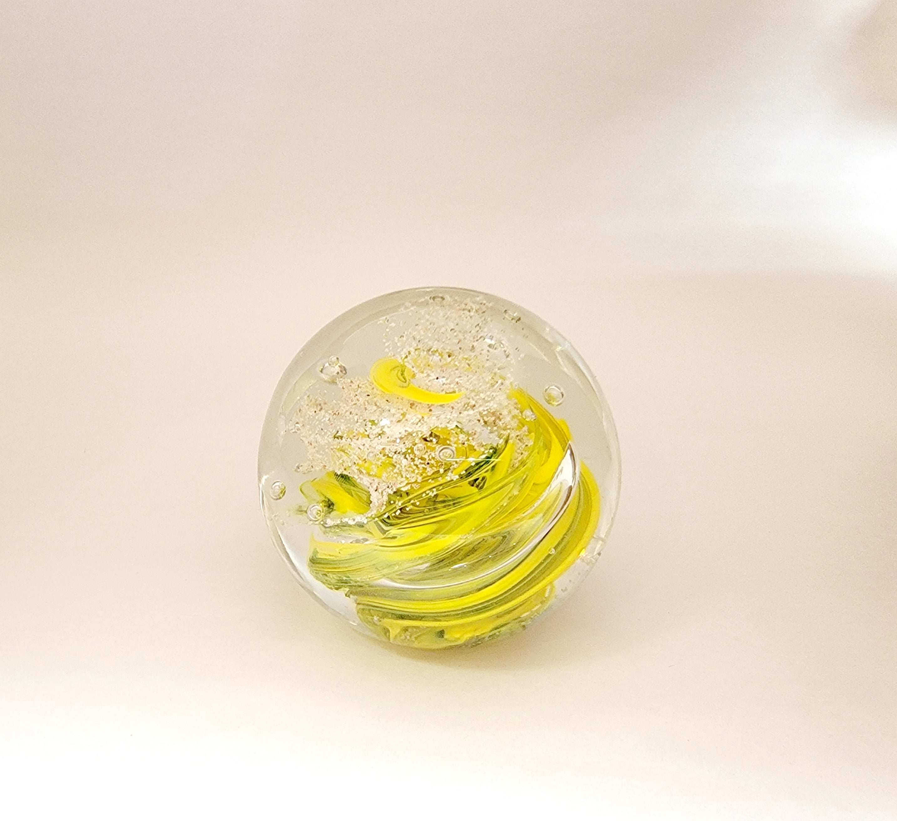 Jersey Shore Sand and Glass Paperweight, Yellow/Green