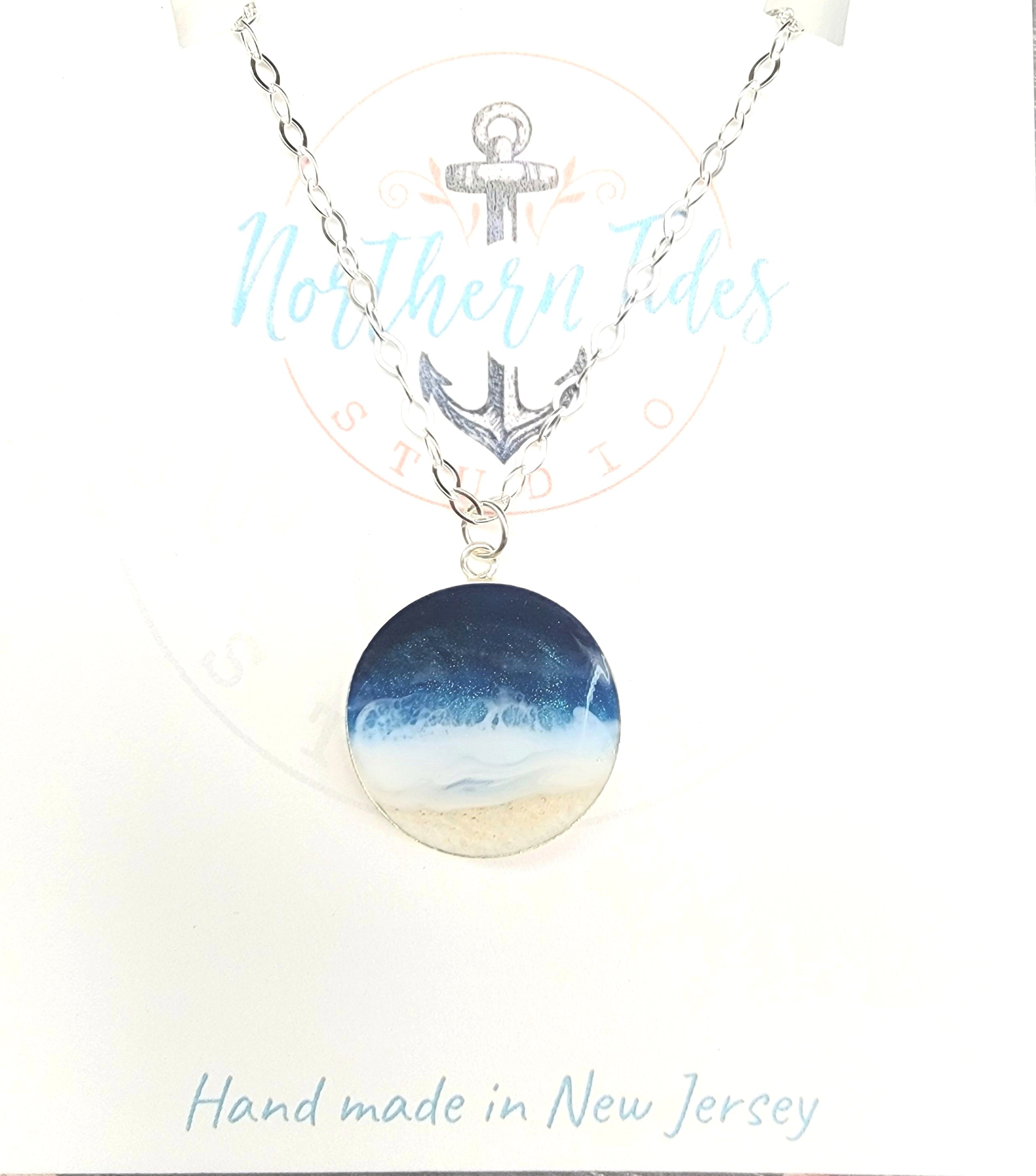 &quot;Solace of the Sea&quot; Sterling Silver &amp; Resin Necklace