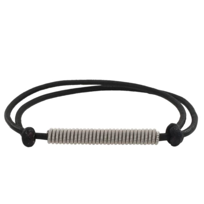 Adjustable Leather Bracelet - Black - Jewelry & Accessories