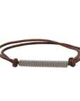 Adjustable Leather Bracelet - Brown - Jewelry & Accessories