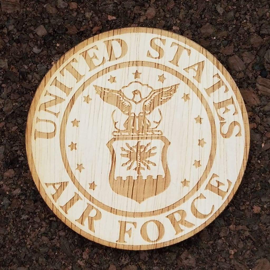 Laser Cut Wood Coasters Armed Forces - Air Force - Home &amp; Lifestyle