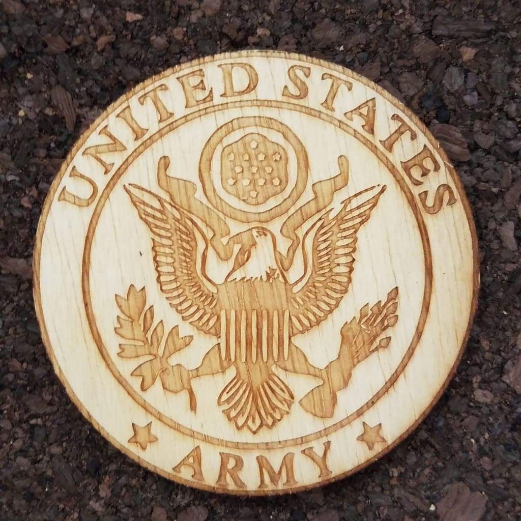 Laser Cut Wood Coasters Armed Forces - Army - Home & Lifestyle