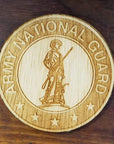 Laser Cut Wood Coasters Armed Forces - National Guard - Home & Lifestyle