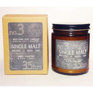 Artisan Soy Candle - Mens Line - Single Malt - Home & Lifestyle
