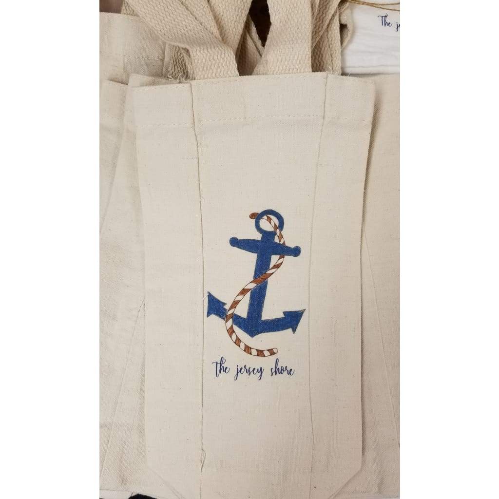 Canvas Wine Tote - Anchor Jersey Shore - Home &amp; Lifestyle