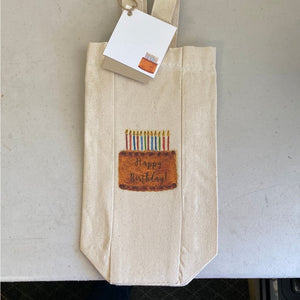 Canvas Wine Tote - Happy Birthday - Home & Lifestyle