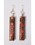 Colored Pencil & Resin Bezel Set Rectangular Earrings Silver Findings - Circles - Jewelry & Accessories