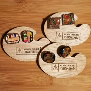 Colored Pencil & Resin Cufflinks - Jewelry & Accessories