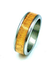 Custom Handmade Exotic Hardwood Insert Stainless Steel Ring - 8 / Guyana - Jewelry & Accessories