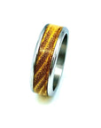 Custom Handmade Exotic Hardwood Insert Stainless Steel Ring - 8 / Osage Orange - Jewelry & Accessories