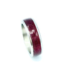 Custom Handmade Exotic Hardwood Insert Stainless Steel Ring - 8 / Purpleheart - Jewelry & Accessories