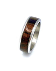 Custom Handmade Exotic Hardwood Insert Stainless Steel Ring - 8 / Zircote - Jewelry & Accessories