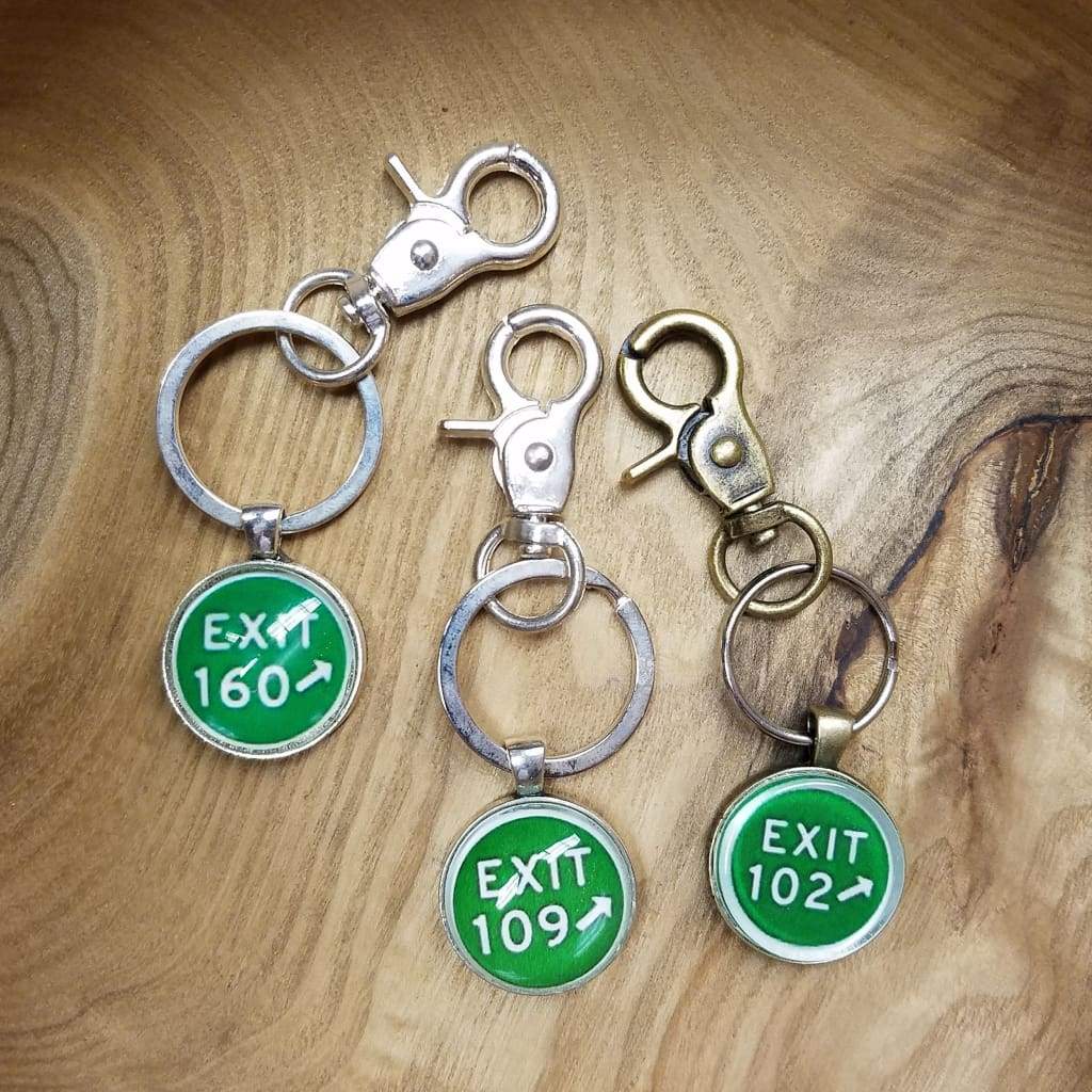 Exit Sign Keychain Double-Sided Parkway Token/ Exit Sign Keychain – Just Jersey