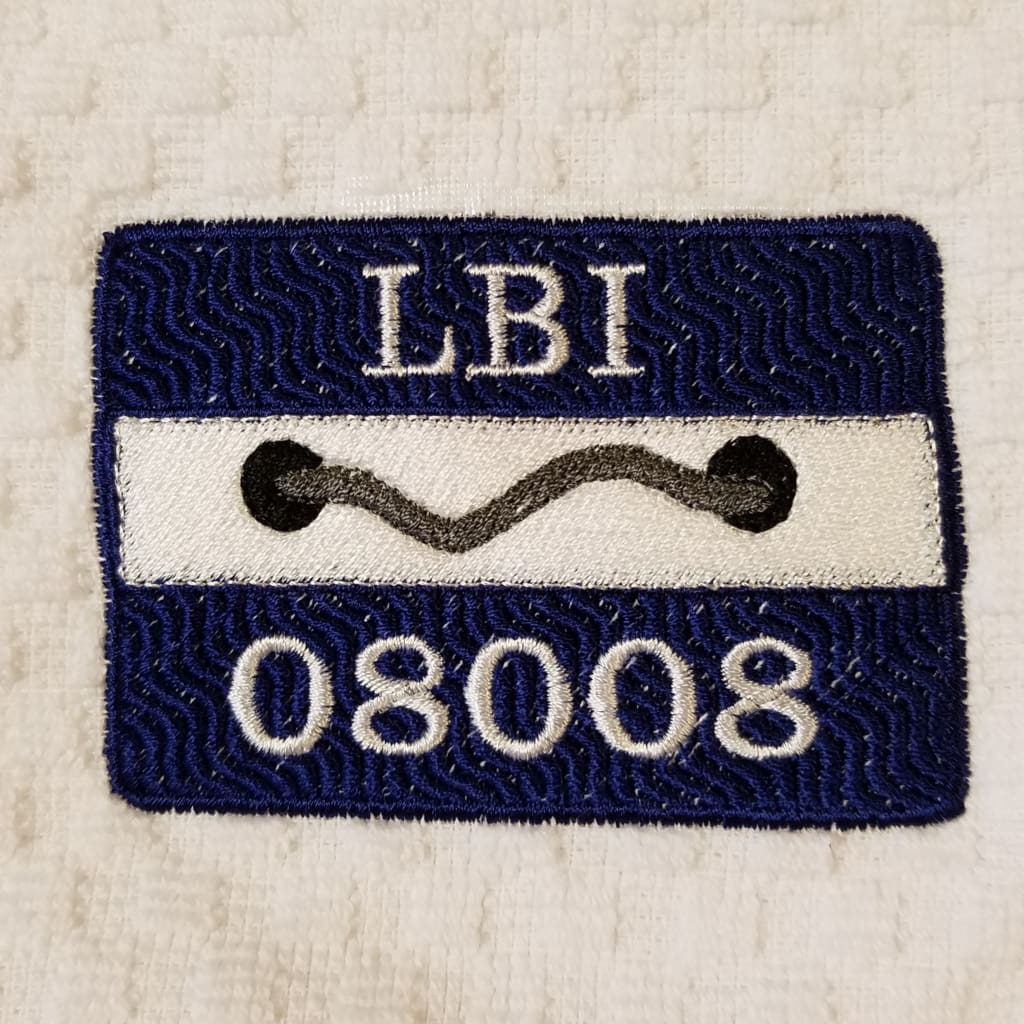 Embroidered Hand Towel - LBI Beach Tag / White - Home &amp; Lifestyle