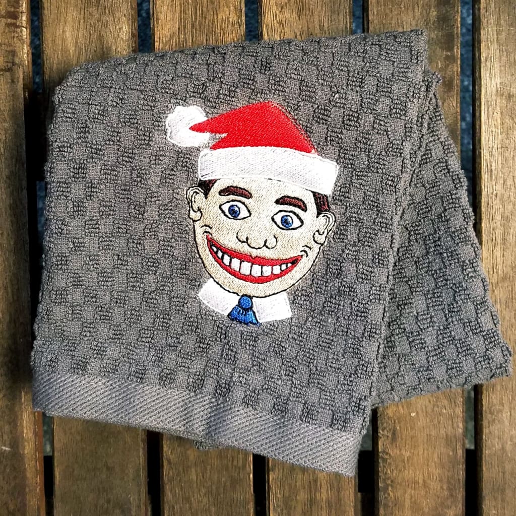 Embroidered Santa Tillie Towel - Gray - Home & Lifestyle