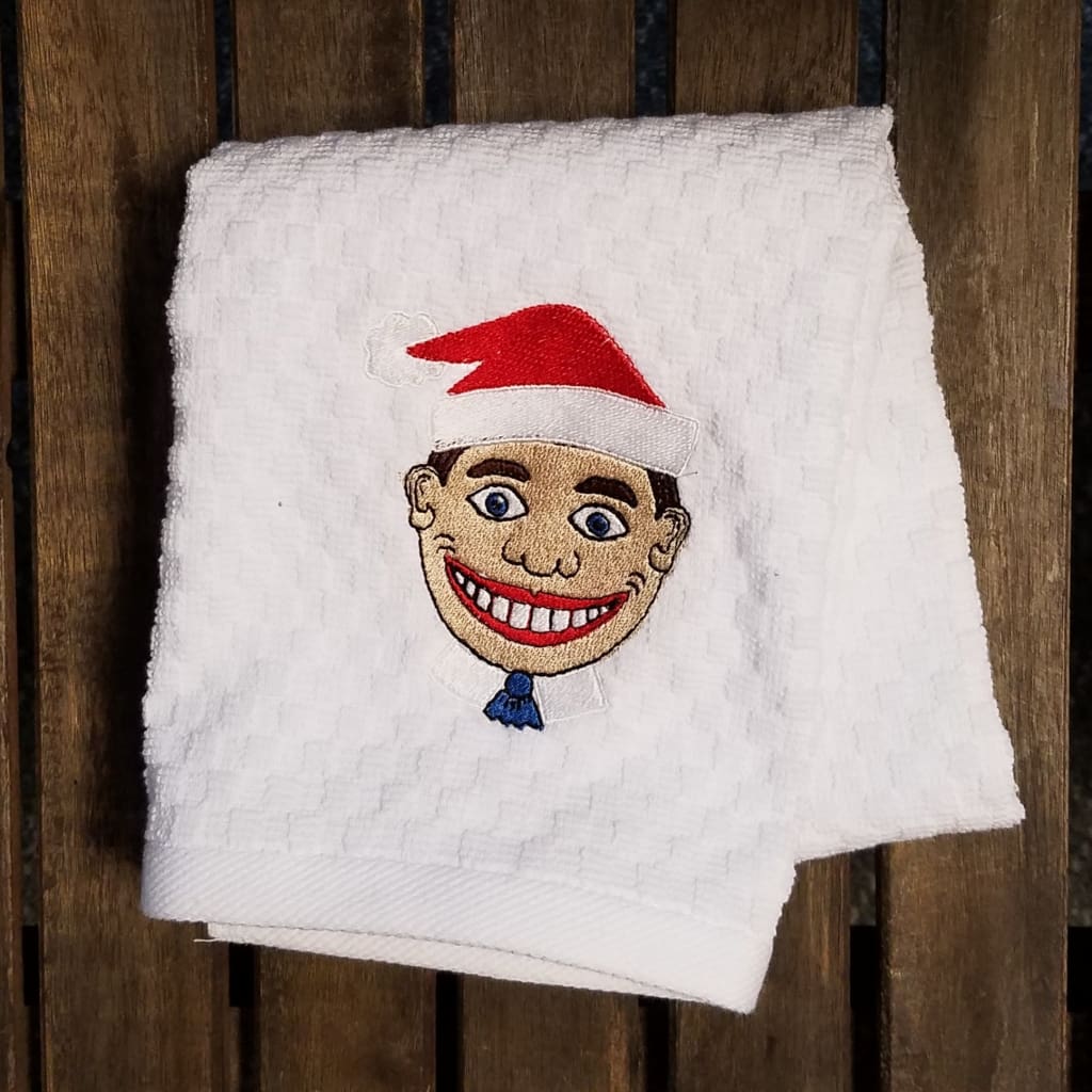 Embroidered Santa Tillie Towel - White - Home & Lifestyle