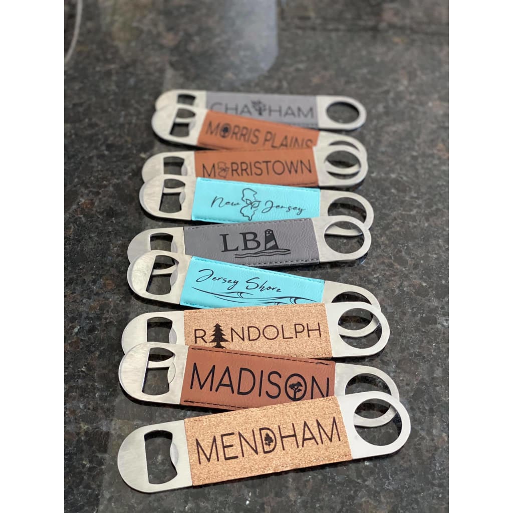 Engraved Leatherette Bottle Openers - Morristown - Home &amp; Lifestyle