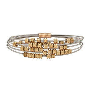 Fidget Bangle Guitar Stings and Ball Ends - Small / Brass - Jewelry & Accessories