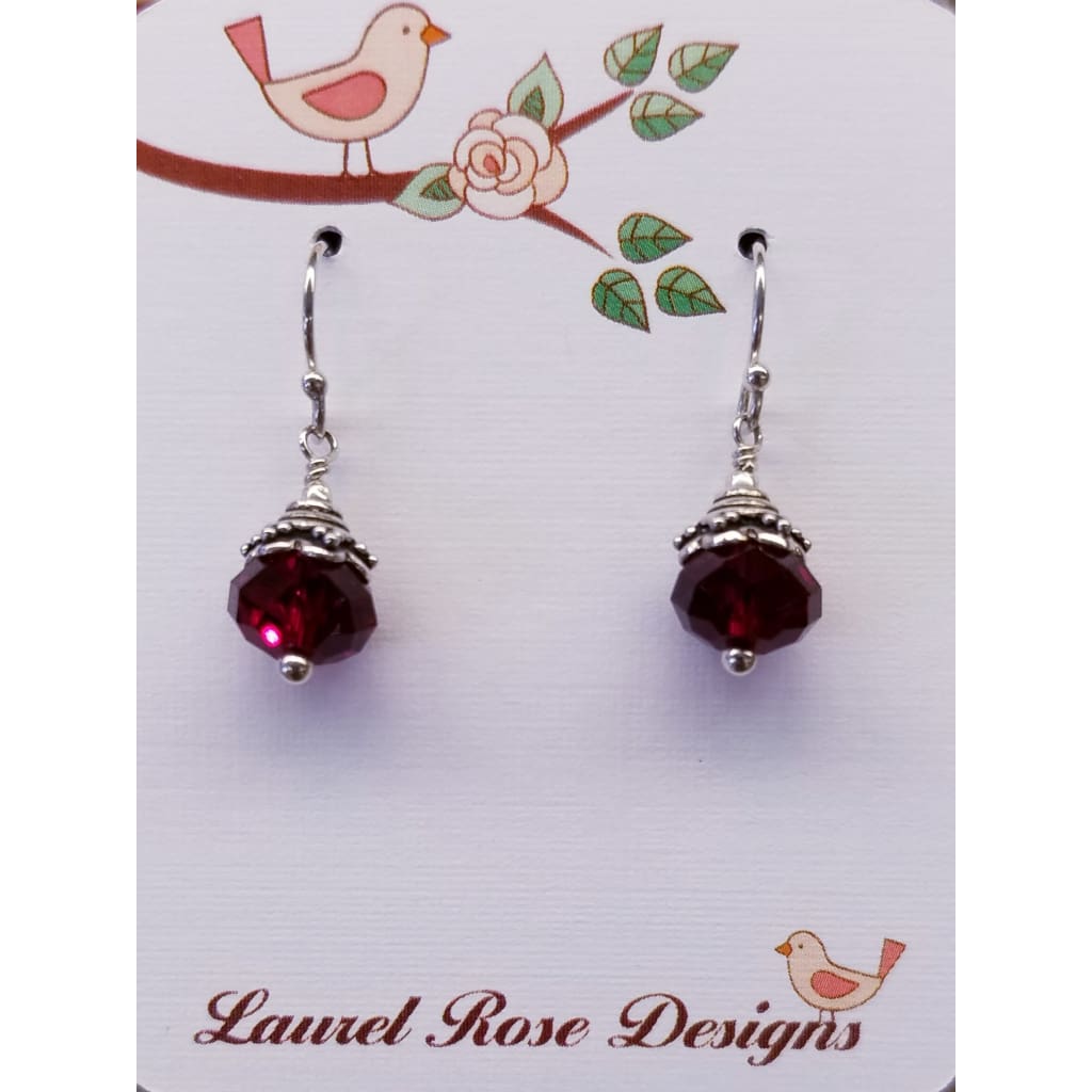 Holiday Crystal Earrings - Red Crystal Ornament - Jewelry & Accessories