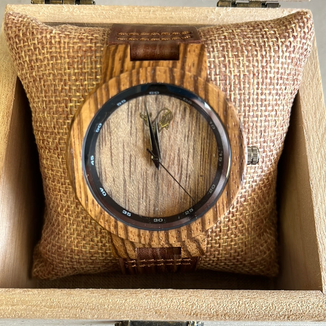 Wood Watch w/ Leather Band