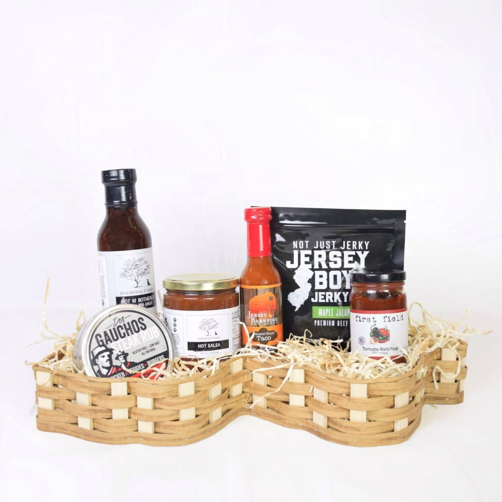 Jersey Devil Gift Basket - NJ Shaped Basket - Local Goods Gift Boxes