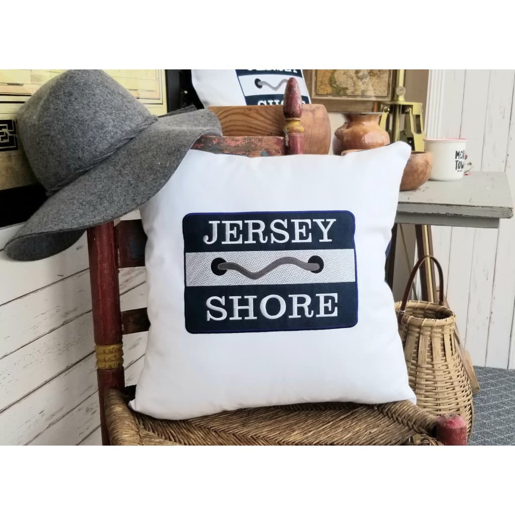 Jersey Shore Beach Tag Pillow - Home &amp; Lifestyle