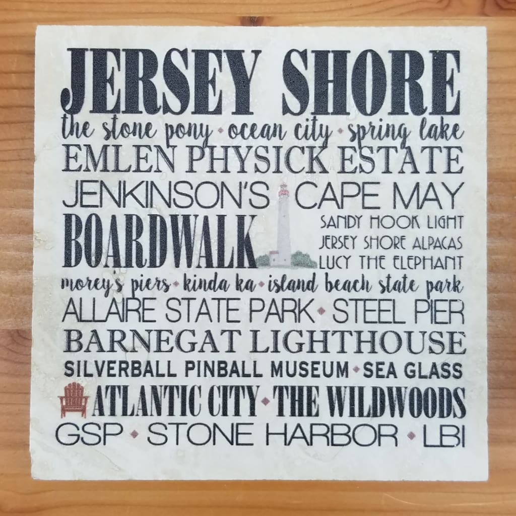 Jersey Shore Landmarks Subway Coaster - Home &amp; Lifestyle