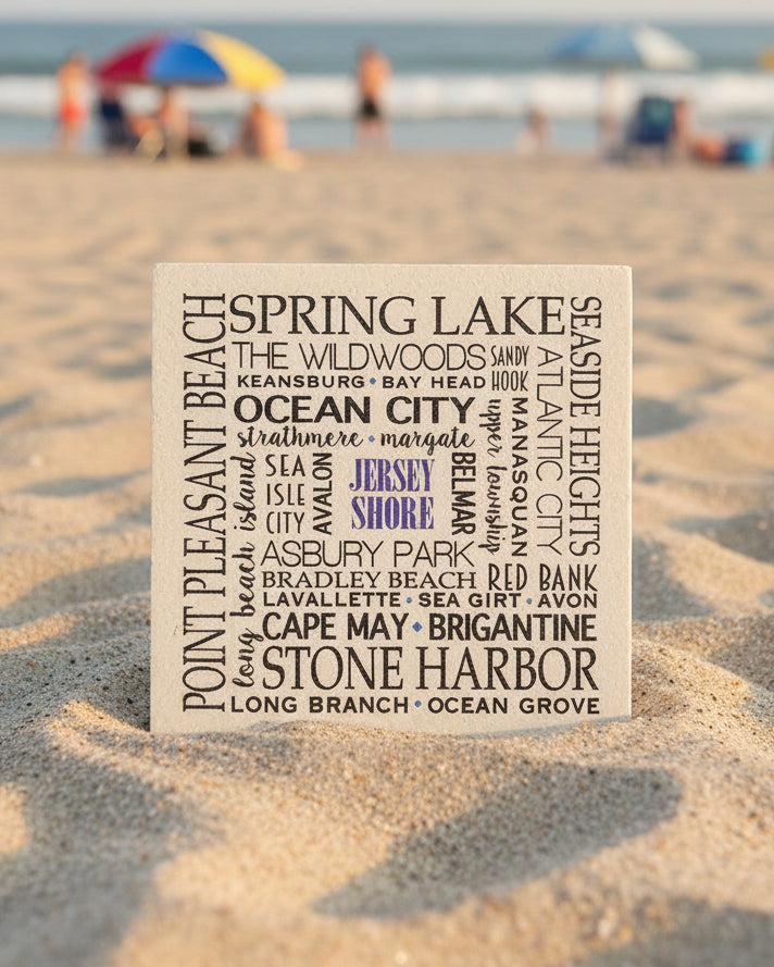 Jersey Shore Towns Subway Art Coaster - Home & Lifestyle