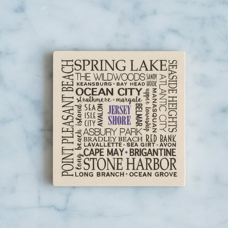 Jersey Shore Towns Subway Art Coaster - Home & Lifestyle