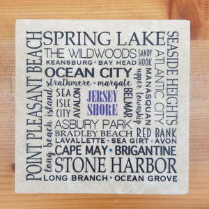 Jersey Shore Towns Subway Art Coaster - Home & Lifestyle