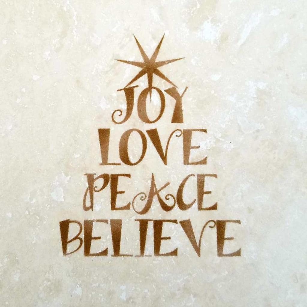 Joy Love Peace Believe Coaster - Home &amp; Lifestyle