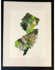 Large NJ Handcrafted Collage approx 14 x 18 - Muted Green - Prints & Artwork
