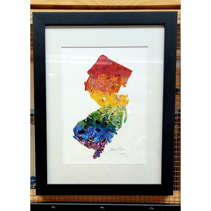 Large NJ Handcrafted Collage, approx 14" x 18"