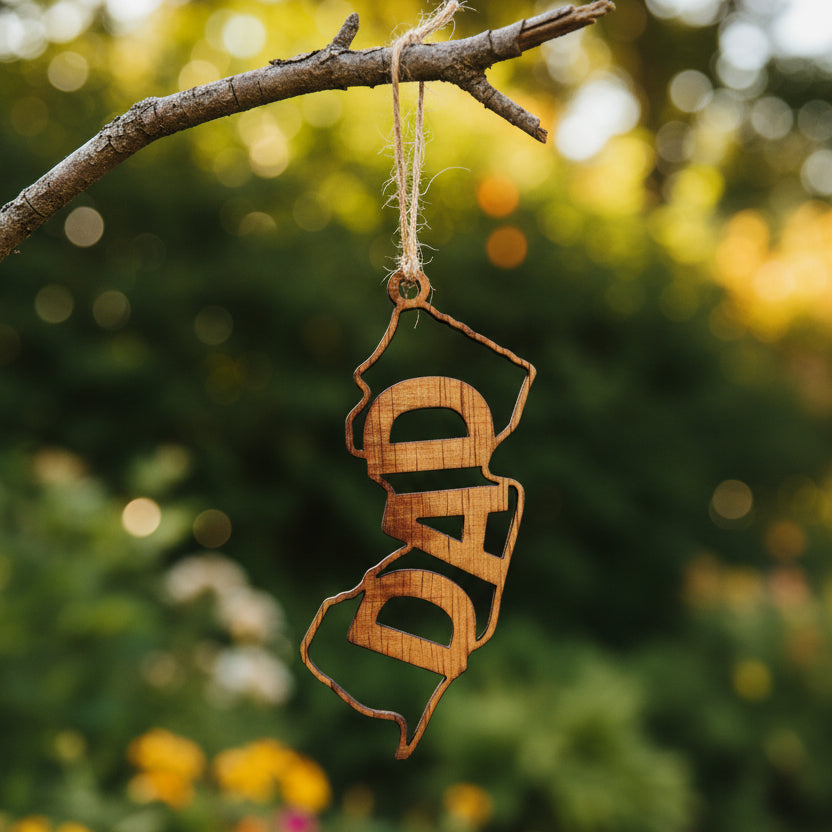 Laser Cut Wood NJ Ornaments 7 - Dad - Home & Lifestyle